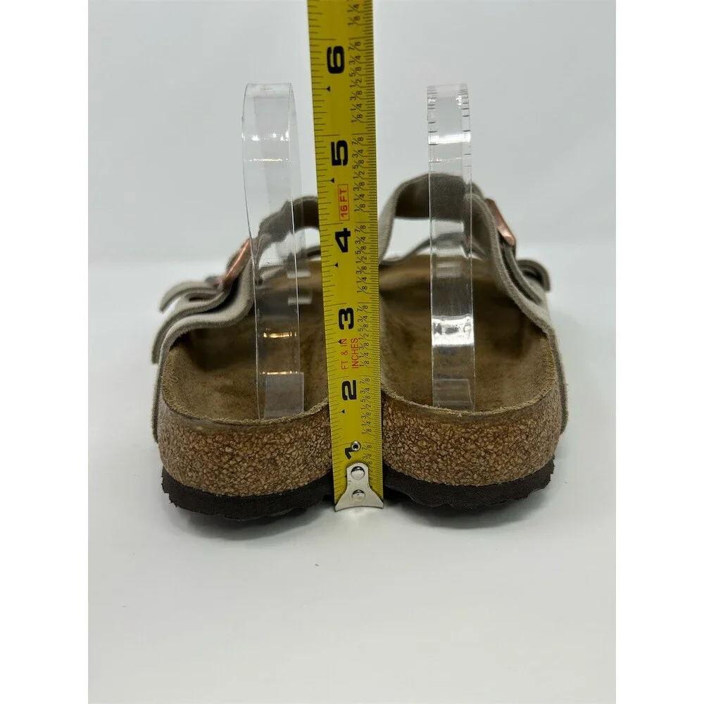 Birkenstock Arizona Slide Sandals Taupe Beige 2-Strap Buckle Comfort EU 43